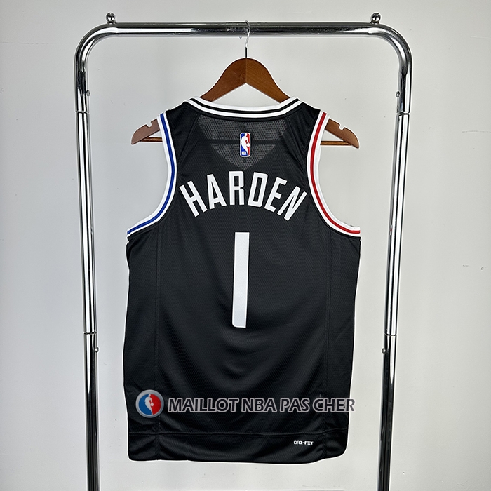Maillot Los Angeles Clippers James Harden NO 1 Ville 2020-21 Noir